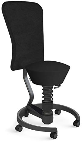 aeris Swopper – Hocker mit Lehne – Bürohocker höhenverstellbar – Schreibtischstuhl gegen Rückenschmerzen – Ergonomischer Bürostuhl und Sitztrainer, Feder Low