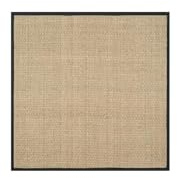 SAFAVIEH Alfombra De Fibra Natural Sala de Estar, Comedor, Dormitorio - Natural Fiber Collection, Pelo Corto, Natural y Negro, 91 x 91 cm