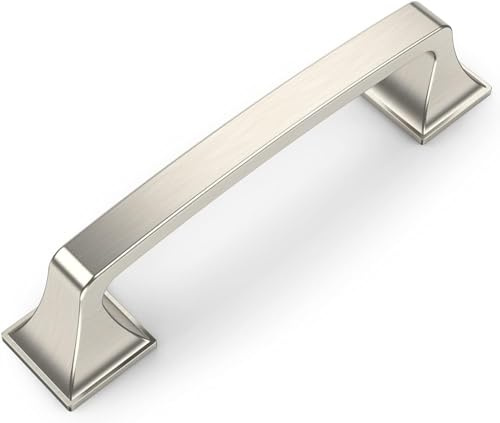 Amerdeco 10 Pack Brushed Satin Nickel 3.75 Inch(96mm) Hole Centers Kitchen Cabinet Pulls Hardware Kitchen Handles for Cabinets Cupboard Handles Drawer Pulls
