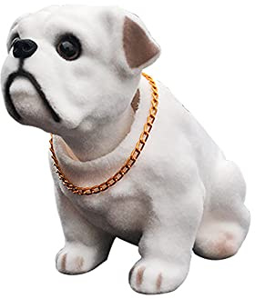 Auto Armaturenbrett Spielzeug,Asudaro Mini Wackelkopf Spielzeugauto Nicken Hund Ornamente Auto Cartoon Ornamente Auto Craft Mini Tier Kreatives Geschenk Auto Innen Armaturenbrett Dekoration,Weiß