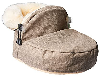 Fellhof Fußwärmer echt Lammfell, Fußsack Fell beige, super kuschelig warm und weich