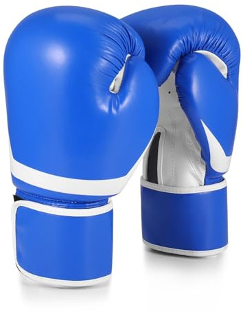 Flexzion Boxningshandskar – blå hållbara vadderade boxningshandskar för män och kvinnor – 295 ml boxningshandskar för träning boxning kick boxning Muay Thai MMA – tung väska boxningsträningshandskar