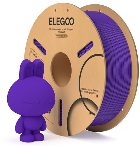 ELEGOO PLA Filament 1.75mm Lila 1KG, 3D Drucker Filament Maßgenauigkeit +/- 0,02 mm, 1kg Pappspule (2.2lbs) Filament-3D-Druckmaterialien Passt für die Meisten 3D Printer