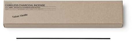 sesneslabs Tabac Vanille Coreless Pure Incense Sticks, Artisan-Crafted Niche Scent, Exclusive Low-Smoke Bamboo Charcoal Formula, Clean-Burning, 1-Hour Burn Time, 20 Sticks