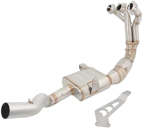 Motorcycle Silencer Exhaust Pipe Pour MT-09 FZ-09 XSR900 2021 2022 2023, Système d'échappement d'échappement lien avant et central, avec silencieux de 51mm