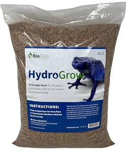 The Bio Dude HydroGrow V1 18 quarts Drainage Layer for Tropical bioactive terrariums, Reptile habitats, hydroponics, aquaculture, Outdoor Drainage and Soil Aeration