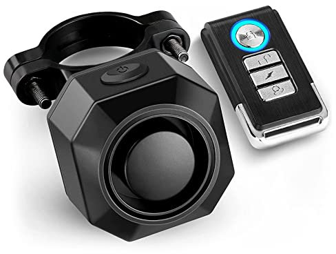 iFutniew Alarma de bicicleta recargable por USB con mando a distancia, 110 DB, inalámbrico, antirrobo, vibración, sensor de movimiento, alarma de seguridad para vehículos