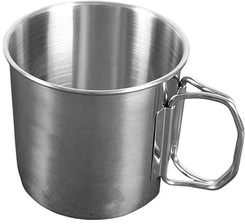 VANZACK Faltbarer Outdoor-wasserbecher Aus Metall Tragbarer Kaffeebecher Campingbecher Mit Klappbarem Griff Für Wandern Und Reisen
