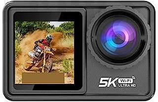 MZZYG Video Camera Action Camera 5K 4K 60FPS Interchangeable Lens 48MP Zoom Electronic Stabilizer Camera WiFi Action Camera For Vlog(128GB,Action Camera 5K F)