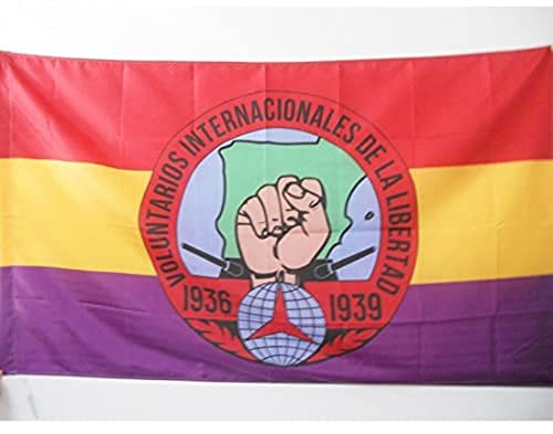Voluntarios República Española - España Republicana - Frente Popular 90X150Cm Bandera De Brisa Con 2 Ojales Banderas De Verano Multicolor Bandera Decorativa De Patio