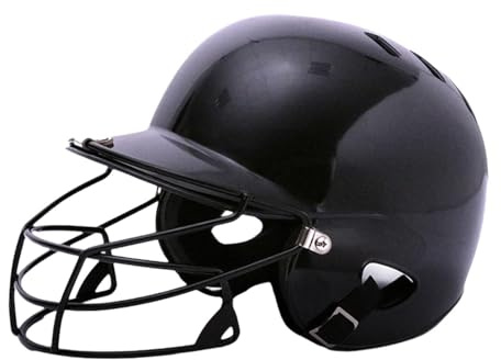 Aymzbd Casco de Béisbol con Máscara Facial, Diseño para Niños, Casco de Softbol para Actividades Al Aire Libre, Negro
