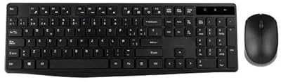 Teclado y ratón - Kit inalámbrico con conexión USB, diseño ergonómico, múltiples Funciones Multimedia, óptimo para Uso prolongado.*