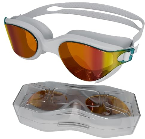 Vestigia Simglasögon herr anti-imma unisex simglasögon dam simglasögon vuxna polariserade UV-skydd simglasögon herr dykglasögon vuxna anti-läckage dykglasögon (vit)