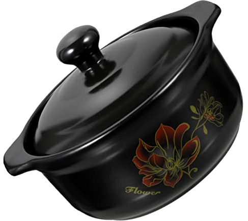 Zerodeko Ceramic Stew Pot for People Heat Resistant Household Casserole Kitchen Stockpot Multi Functional Cooking Pot for Braised Chicken Soup Rice and More
