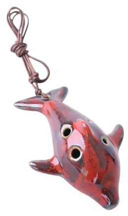 TOYANDONA 6-loch Keramik Okarina Alt-c Tragbare Fischform Flöte mit Angenehmem Klang für Anfänger Leichtes Blasinstrument für Kinder und Festgebrauch Zufällige Farbe