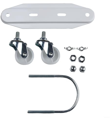 Yuanpgky Juego de 2 soportes de polea móviles, calentadores de radiador eléctricos, con ruedas giratorias y material de acero al carbono fuerte, ajustable negro blanco, base móvil (blanco)