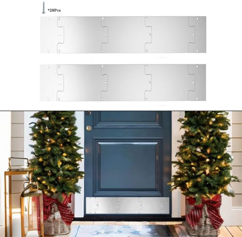 Battiscopa in acciaio inossidabile per una maggiore protezione su pannelli interni esterni in metallo per porte (20,3 x 86,4 cm)