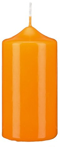 12 Spitzkopf Stumpen Kerzen Mandarin Orange 80 x Ø 40 mm, Kerzen in Cellophan, KOPSCHITZ Qualitätskerzen in RAL Qualität Made in Germany, Kerzen, Anlass, Advent, Weihnachten, Festtag, Festtagskerzen