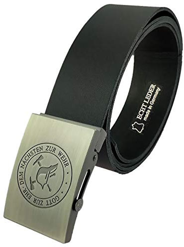 GravurManufakturBerlin Hosengürtel Feuerwehr Gott zur Ehr Dem Nächsten zur Wehr - Rindsleder 4 cm breit - Einheitslänge - kürzbar