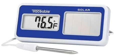 Traceable Solar-Powered Digital Thermometer with Calibration; 1 External Probe