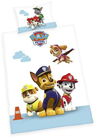 Herding PAW PATROL sängkläder för småbarn, vändmotiv, påslakan 100 x 135 cm, örngott 40 x 60 cm, bomull/Renforcé