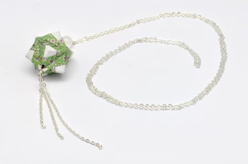 The cocotte Collier sautoir papier Origami Boule Vert