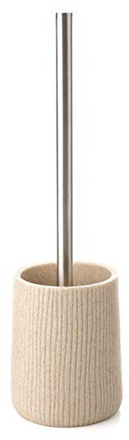 TATAY Escobilla WC | Poliresina Resistente | Diseño Elegante y Decorativo | Escobillas de Baño Sobremesa | 10.1 x 10.1 x 35.5 cm - Colección Saigón - Beige