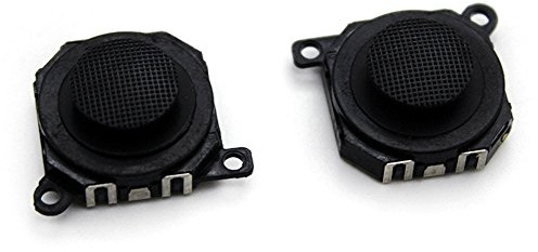 2 x Analog 3D Button Joystick Stick Rocker with Cap for PSP 1000 1001 - Black