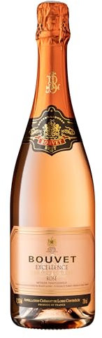 Bouvet Excellence Rosé Crémant de Loire Brut - Klassische Flaschengärung – Cabernet Franc – Cremant Rosé Ideal als Geschenk - 1 x 0.75 L