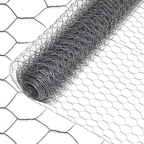 INDUTEC Sechseckgeflecht Drahtzaun Drahtgeflecht Gartenzaun Hasendraht - anthrazit - MW: 25 mm | H: 50 cm | L: 25 m Rolle