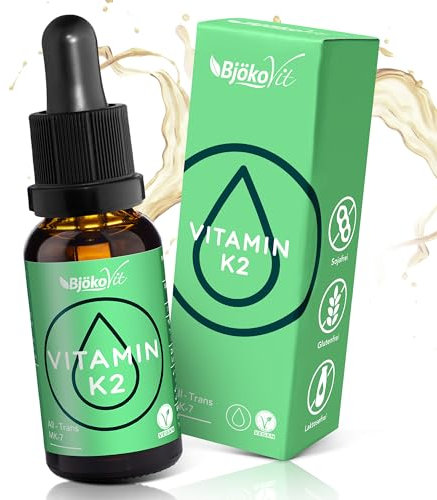 BjökoVit VITAMIN K2 VEGAN Tropfen - Hohe Bioverfügbarkeit durch All-Trans MK-7 Form - 700 vegane Tropfen mit 100µg natürlichem Vitamin K2 pro Tagesdosis