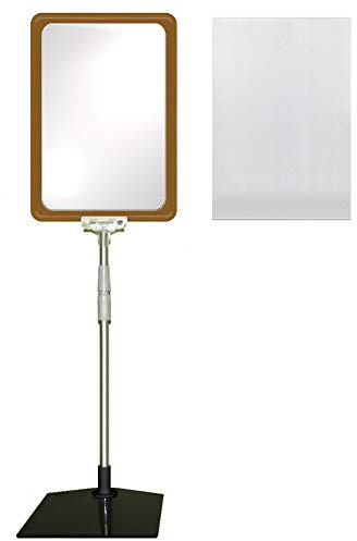 4 Plakatständer DIN A4 Rahmen rot mit U-Tasche, Teleskopständer höhenverstellbar bis 580 mm mit Teleskoprohr ALU Kunststoff, Fuß eckig 160x192 mm Stahl schwarz, Kundenstopper, Aufsteller