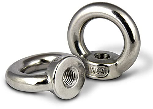 PROTECH 2 Stück Ringmutter DIN 582 M12 Edelstahl A2 V2A Rostfrei Ösenmutter Augenmutter Mutter Öse poliert