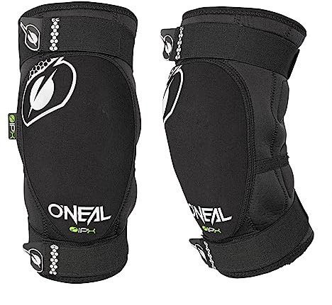 O'NEAL Ginocchiere I BMX Mountain Bike Downhill I Ginocchiera MTB Traspirante e Leggera con Protezione IPX® Contro gli Urti I Materiale Resistente alle Abrasioni | Nero Bianco | Taglia S