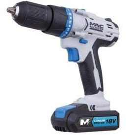 Mac Allister MSCD18-li-2 Cordless Impact Drill 18 V Li-Ion 1.5 Ah Carbon Brushes