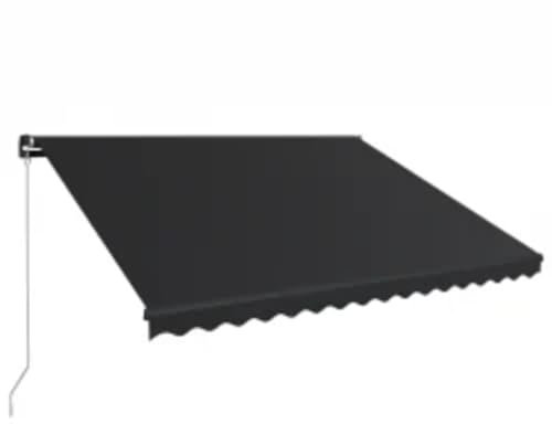 vidaXL Markise Einziehbar mit LED Manuell Gelenkarmmarkise Balkonmarkise Sonnenschutz Sichtschutz Terrasse Balkon 450x300cm Anthrazit