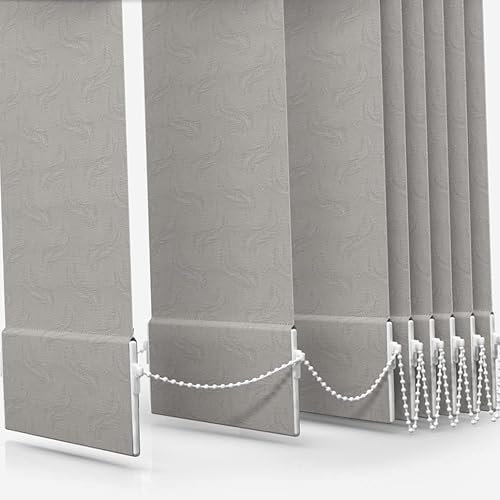 MADE TO MEASURE VERTICAL BLIND REPLACEMENT SLATS LOUVRES - by Homesmart Blinds - 89mm 3.5 HUGE CHOICE OF FABRICS (Dolphin Grey, Made To Measure)