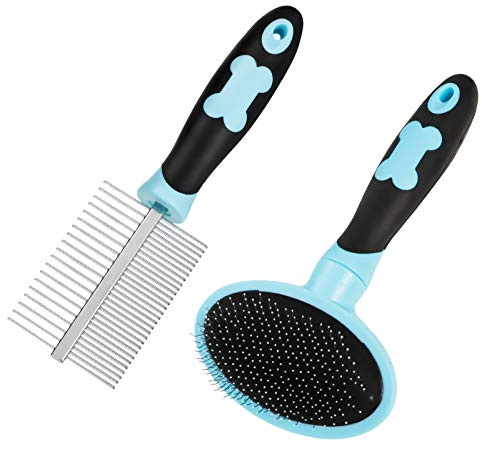 tonyg-p Kit brosse de toilettage pour chien Bleu