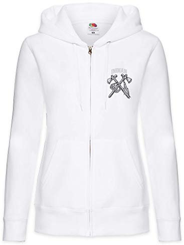 Urban Backwoods Indian Tomahawks Femme Zip Hoodie Sweat à Capuche Blanche Taille L