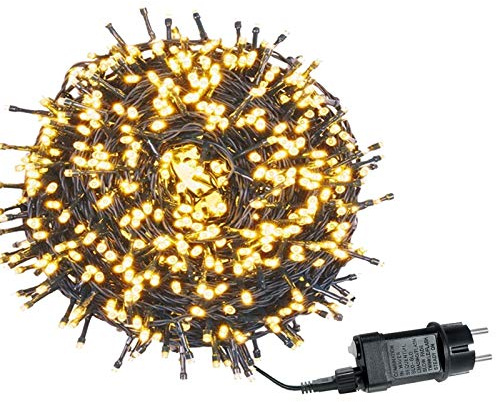 LZQ LED Lichterkette Außen Innen Wasserdicht IP44 Weihnachtsbeleuchtung mit 8 Leuchtmodi - für Innen Außen Garten Party Deko (80M 800 LED Warmweiß)