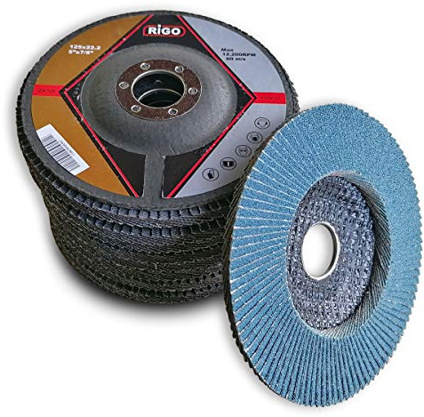 LOT DE 10 DISQUES PLATS A LAMELLES ZIRCONIUM 125 MM GRAIN 120