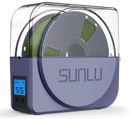 SUNLU Asciugatore per Filamenti Ufficiale con Ventilatore a Circolazione, Scatola di Stoccaggio ed Essiccazione per Filamenti Stampante 3D 1.75 2.85 3.00mm, S1 Plus Grigio Blu