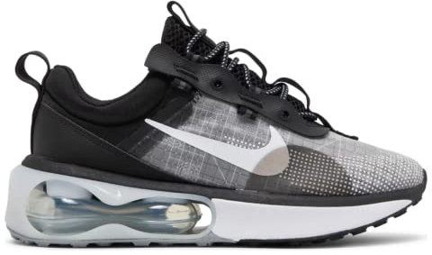 NIKE Wmns Air MAX 2021, Sneaker Mujer, Black White Metallic Silver Smoke Grey, 40.5 EU