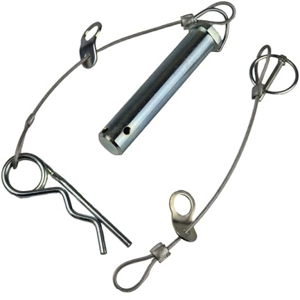 Tow Hitch Pin 23.8mm x 103mm - Replacement Pin for Tow Ball & Pin Hitch - Includes Security Cables