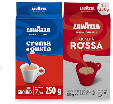 Lavazza Ground Coffee - Dark & Medium Roast - 2 Pack.