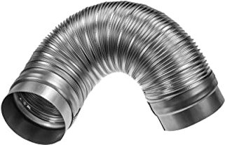 5 Inch Flexible Duct - 0.82 to 1.64 ft Length - Corrugated Aluminum Ducting Connector - Galvanized Steel End Sleeves - Washer and Dryer Exhaust Duct - Dust Collection Hose - Dryer Duct