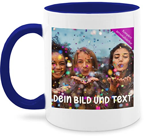 Tasse Tassen 325ml - Foto eigenem - Fotogeschenk I Geschenk Bild personalisiert I Geschenk mit Bild I Custom Photo - 325 ml - Dunkelblau - selbst gestaltet fototasse selber gestalten druck
