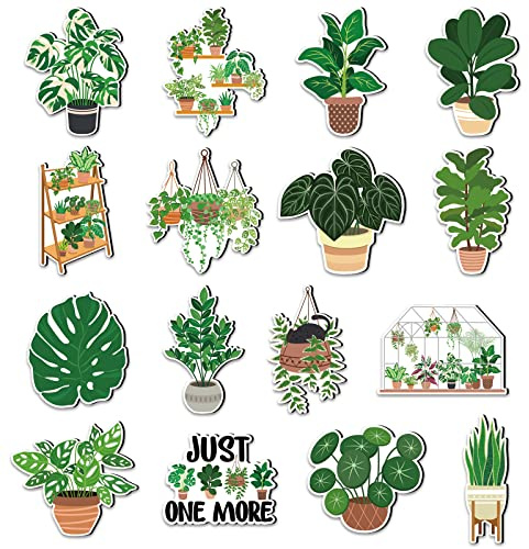 Huray Rayho Monstera Leaf Fridge Magnets - Cute House Refrigerator Decal - Just One More Plant Signs - Housewarming Gift for Plant Lover - Home Kitchen Decor Office Locker Whiteboard Stickers