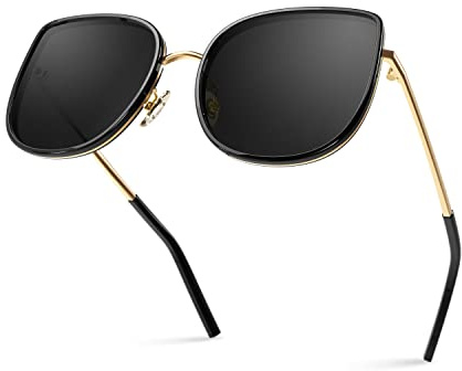 Bloomoak Polarisierte übergroße Sonnenbrille für Damen – stilvolle schicke Retro-Designer-Farbtöne – ultraleicht und UV400 Augenschutz, Katzenaugen-Objektiv