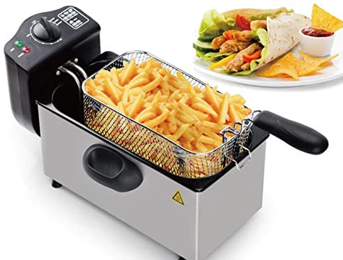 ROYALTY LINE, Friteuse 3L 2000W EFT2000L - Friteuse Électrique avec Panier de 15L, Minuteur Précis, Tube de Chauffage Rapide, Facile à Nettoyer, Idéale pour Fritures Savoureuses